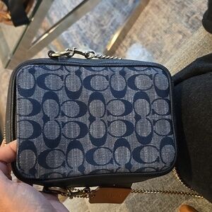 Authentic Coach Black Leather Bag with Embossed Patch